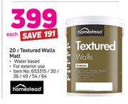 Homestead 20L Textured Walls Matt