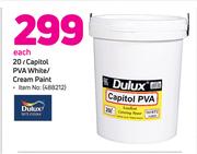 Dulux 20L Capitol PVA White/ Cream Paint