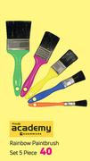 Academy Rainbow Paintbrush Set Of 5 Piece