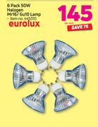 Eurolux 6 Pack 50W Halogen Me16/ Gu10 Lamp