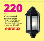 Eurolux Victorian Wall Lantern Black