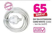 Simple Choice 5m 10A Extension Cord White CORD