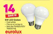 Eurolux 6W LED Globes-Each