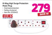 Ellies 8-Way High Surge Protection Multi-Plug