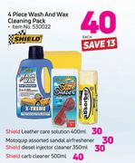 Shield 4 Piece Wash And Wax Cleaning Pack-Each