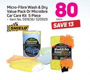 Shield Micro-Fibre Wash & Dry Value Pack Or Microibre Car Care Kit 5 Piece-Each