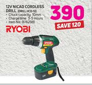 Ryobi 12V Nicad Cordless Drill DRILL HCD-12