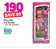 Kid Connection 30cm Doll And Stroller