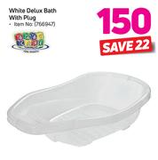 Baby Care White Delux Bath With Plug