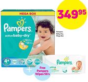 Pampers Baby Dry Mega Box + Free Pampers Wipes 56’s