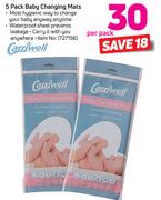 Carrywell 5-Pack Baby Changing Mats-Per Pack