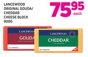 Lancewood Original Gouda/Cheddar Cheese Block-900g Each