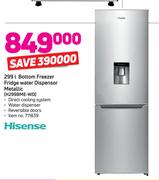 Hisense 299L Bottom Freezer With Water Dispenser (Metallic) H299BME WD 