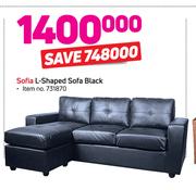 Sofia L-Shaped Sofa Black