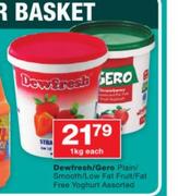 Dewfresh/Gero Plain/Smooth/Low Fat Fruit/Fat Free Yoghurt Assorted-1Kg Each