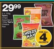 Tait's Chips Assorted-3 x 125g & Tait's Cheeze Nax-150g