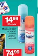 Mum Aerosol Vir Mans/Dames Verskeidenheid-120ml Elk