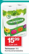 Twinsaver Wit Kombuinshanddoeke-2 per pak