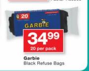 Garbie Black Refuse Bags-20 Per Pack
