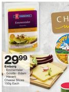 Emborg Emmentaler/Gouda/Edam/Havarti Cheese Slices-150g Each