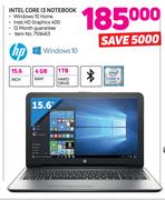 HP 15.6" Intel Core i3 Notebook