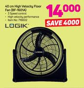 Logik 40cm High Velocity Floor Fan BF-1601A