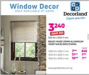 Decorland Ready-Made 25mm Aluminium Venetian Blinds 1000W x 1000H mm
