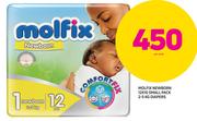 Molfix Newborn 12x10 Small Pack 2-5Kg Diapers