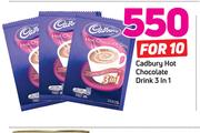Cadbury Hot Chocolate Drink 3 In 1-For 10