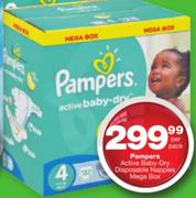 Pampers Active Baby-Dry Disposable Nappies Mega Box-Per Pack 