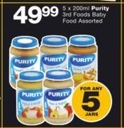 Purity 3rd Foods Baby Food Assorted-5 x 200ml