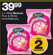 Beacon Pink & White Marshmallows-2 x 400g