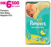 Pampers New Baby Nappies 43's