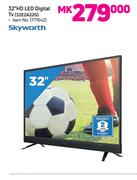 Skyworth 32" HD LED Digital TV 32E2A22G