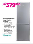 Hisense 299L Bottom Freezer Fridge (Metallic) H299BME