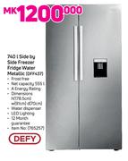 Defy 740L Side By Side Freezer With Water Dispenser (Metallic) DFF437
