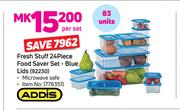 Addis Fresh Stuff 24 Piece Food saver Set Blue Lids 92230