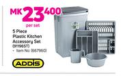 Addis 5 Piece Plastic Kitchen Accessory Set 91196ST
