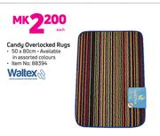 Waltex Candy Overlocked Rugs 50x80cm In Assorted Colours-Each