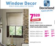 Decorland Ready-Made 25mm Aluminium Venetian Blinds 1000W x 1000H mm