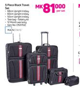 Mainstays 5 Piece Black Travel Set-Per Set