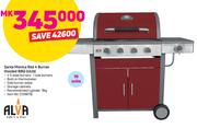 Alva Santa Monica Red 4 Burner Hooded BBQ G628