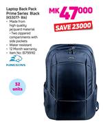 Kingsons Laptop Backpack Prime Series Black KS3077-BLK