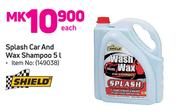 Shield Splash Car And Wax Shampoo-5Ltr Each