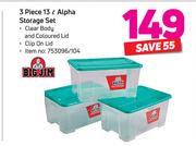 Bigjim 3 Piece 13Ltr Alpha Storage Set