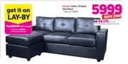 Atlantic Sofia L-Shaped Sofa (Black)