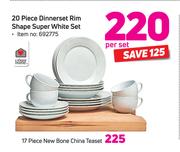 17 Piece New Bone China Teaset-Per Set