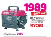 Ryobi 2.7KW Genreator