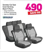 Stingray Grandeur 11 Piece Car Seat Cover Set (Gray Black)