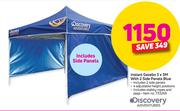 Discovery Adventures Instant Gazebo 3 x 3M With 2 Side Panels Blue